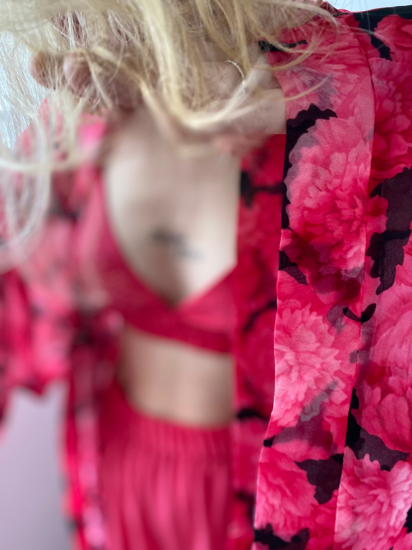 Kimono en voile fleuri