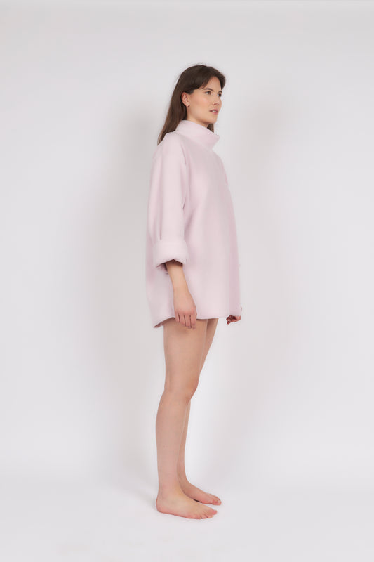 Pull en peluche mauve