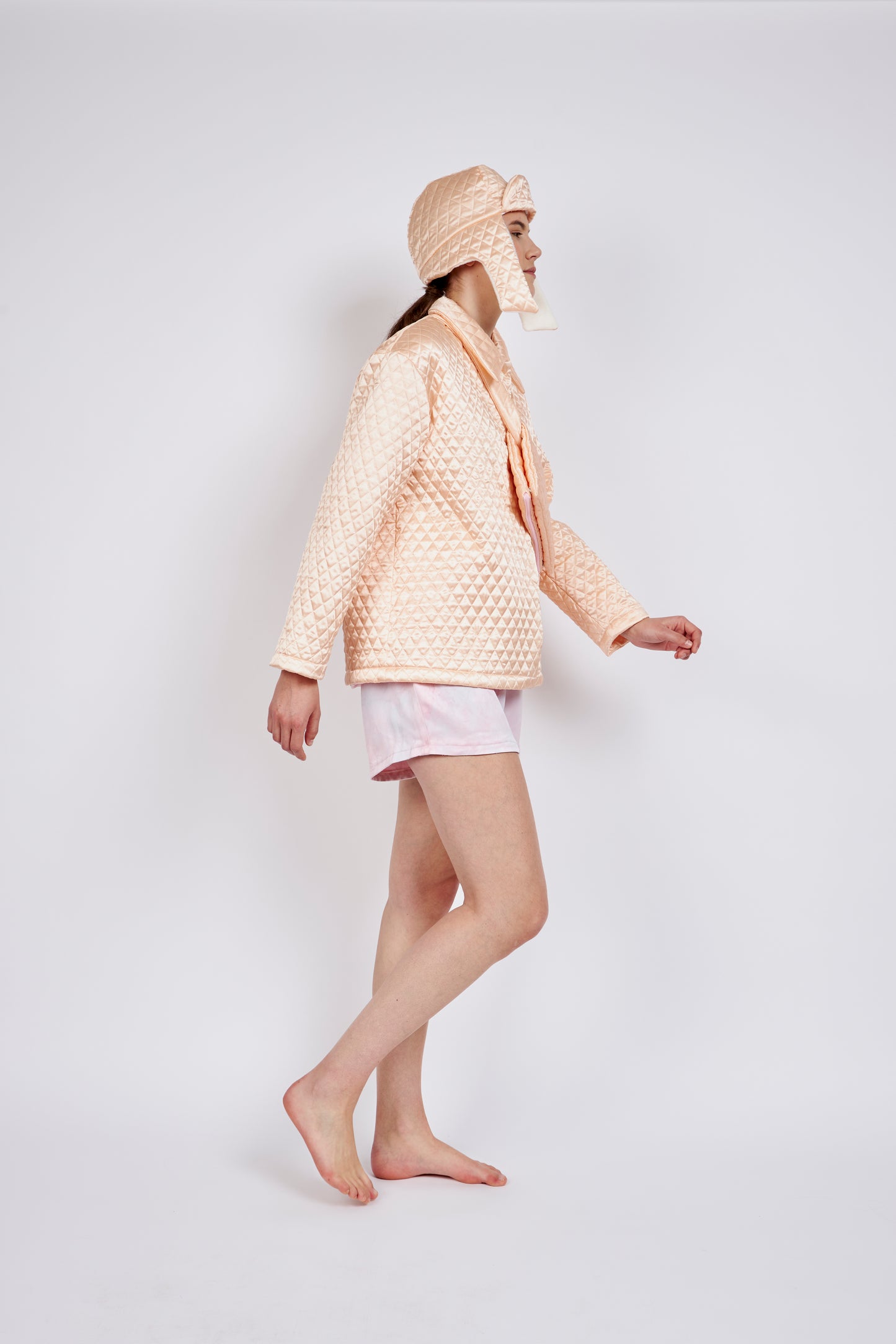 Casquette matelassée rose